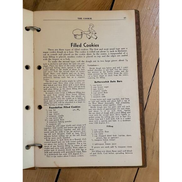 Vintage 1939 Cookbook ~The Cookie Book ~ Culinary Arts Press ~ Wood Board Cover - Picture 4 of 5